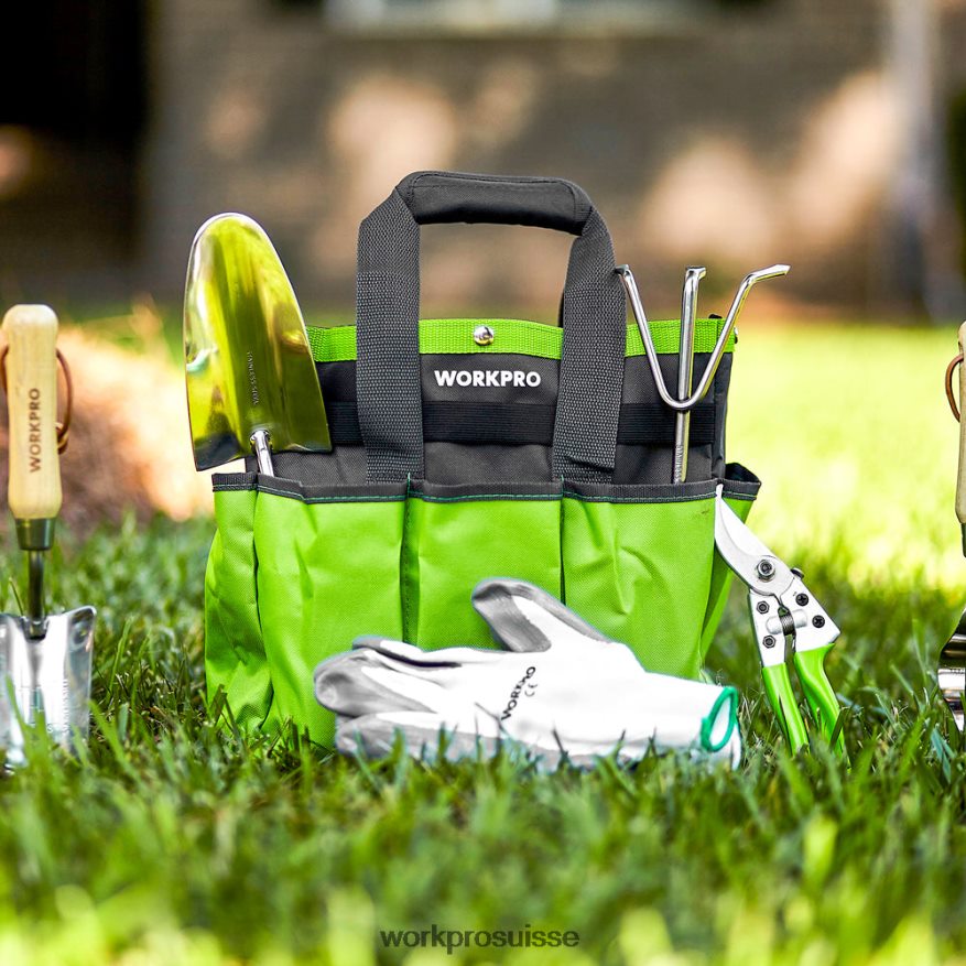 Ensemble d'outils de jardin robustes en acier inoxydable de 7 pièces Z2LXTF274 morden WORKPRO outil