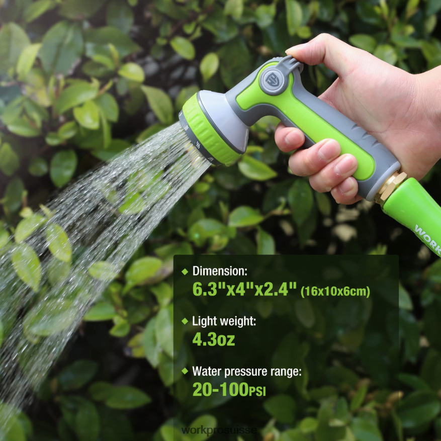 Pulvérisateur à buse pour tuyau d'arrosage avec 10 modes de pulvérisation Z2LXTF278 utile WORKPRO outil