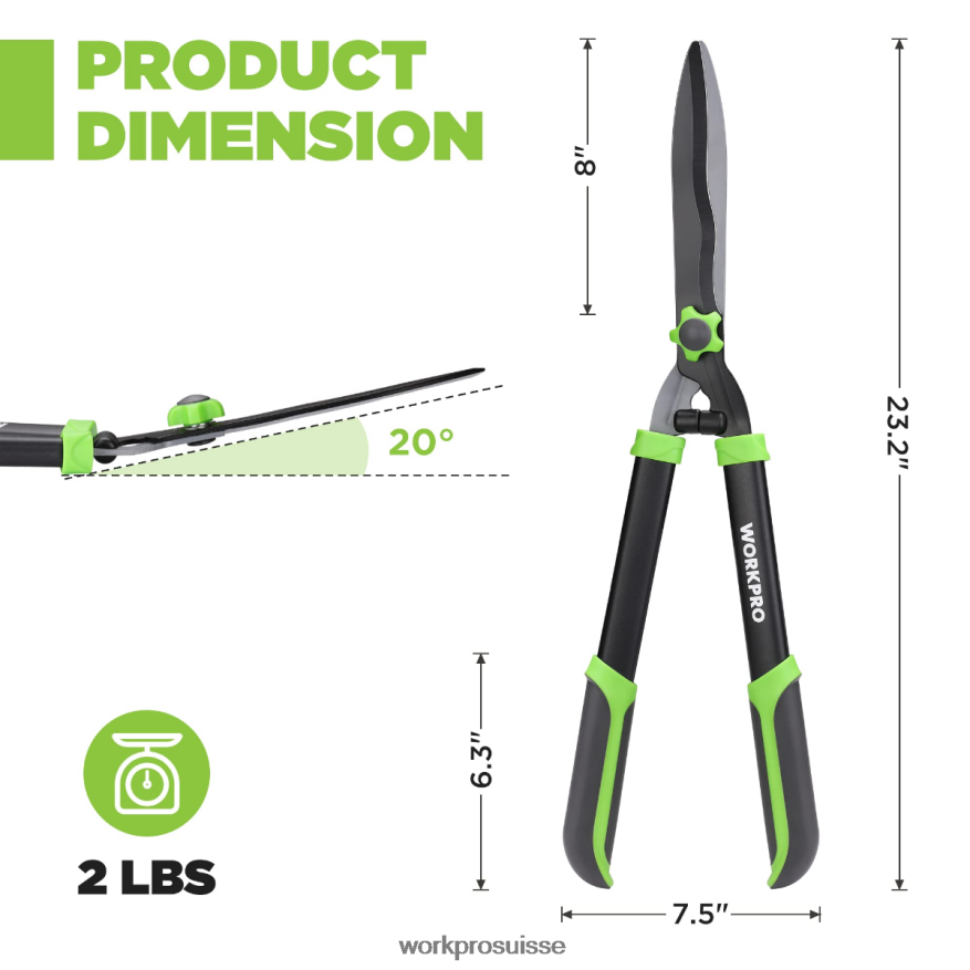 cisaille-haie manuel avec lame ondulée et poignée ergonomique confortable Z2LXTF287 nouveau WORKPRO outil