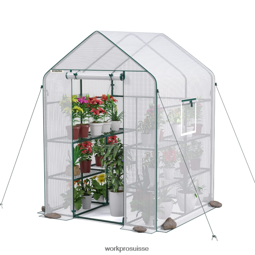 grande serre de jardinage portable d'extérieur à 3 niveaux et 8 étagères Z2LXTF290 utile WORKPRO outil