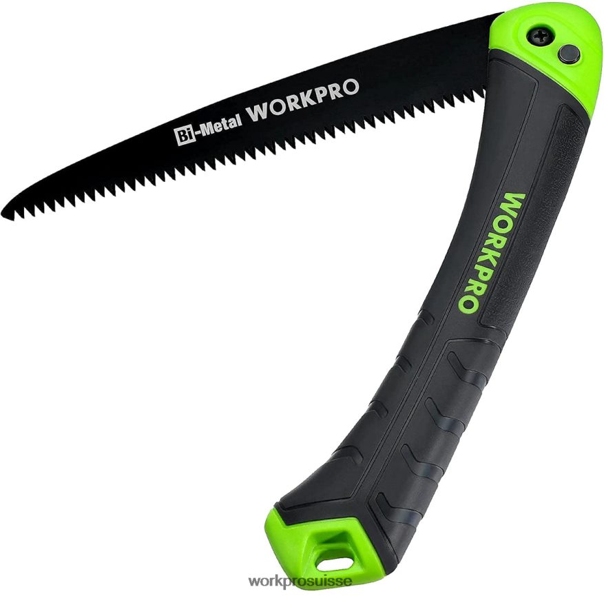 scie pliante scie à main compacte avec verrouillage à bouton-poussoir de lame de 7 pouces Z2LXTF270 utile WORKPRO outil