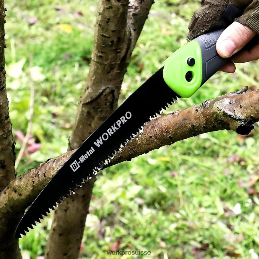 scie pliante scie à main compacte avec verrouillage à bouton-poussoir de lame de 7 pouces Z2LXTF270 utile WORKPRO outil