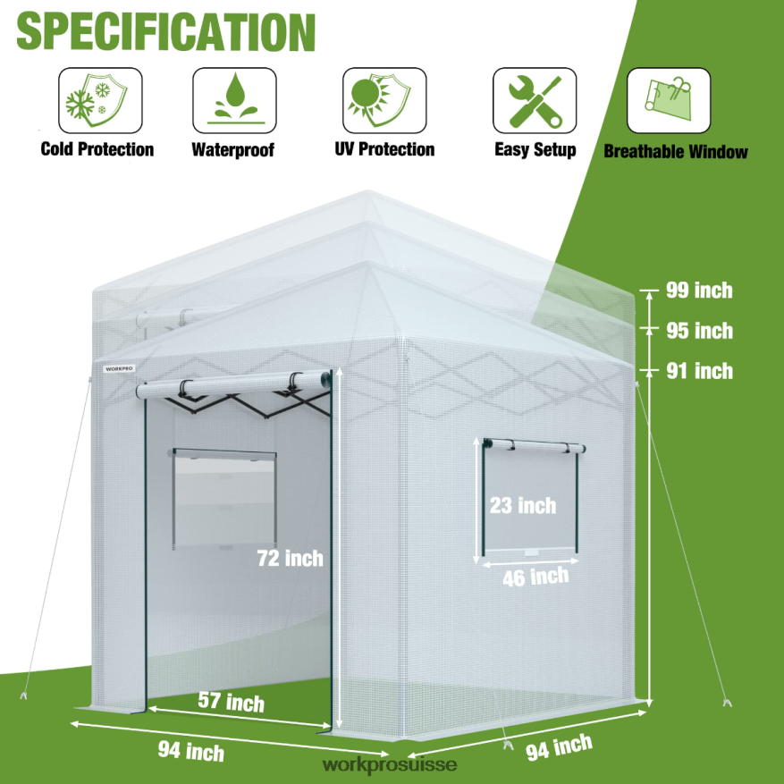 serre portative de plain-pied Z2LXTF279 morden WORKPRO outil