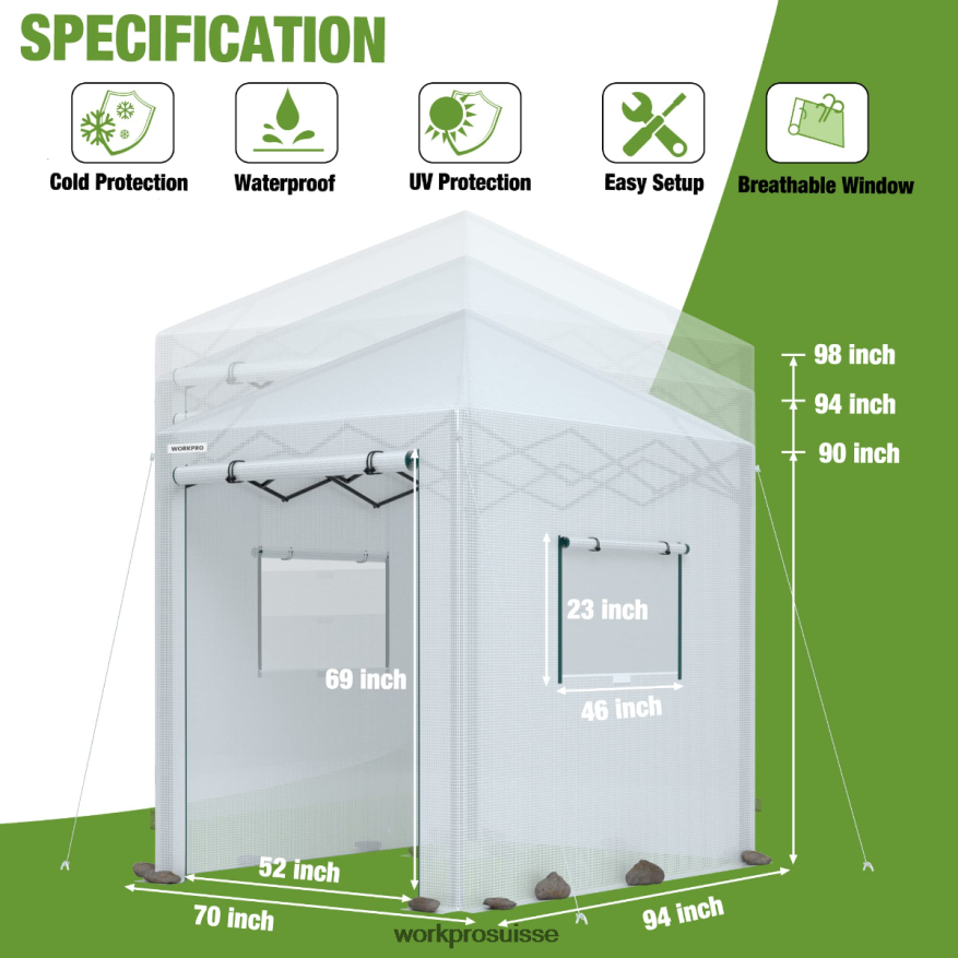 serre portative de plain-pied Z2LXTF289 utile WORKPRO outil