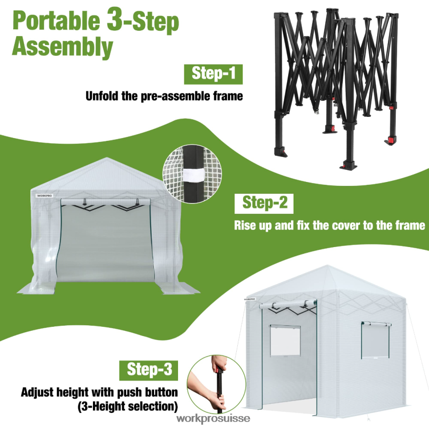 serre portative de plain-pied Z2LXTF289 utile WORKPRO outil