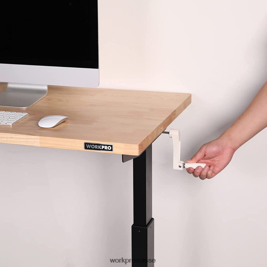 table de travail réglable en hauteur avec manivelle, avec roulettes et pieds de nivellement, capacité de charge de 500 lb Z2LXTF3 utile WORKPRO stockage