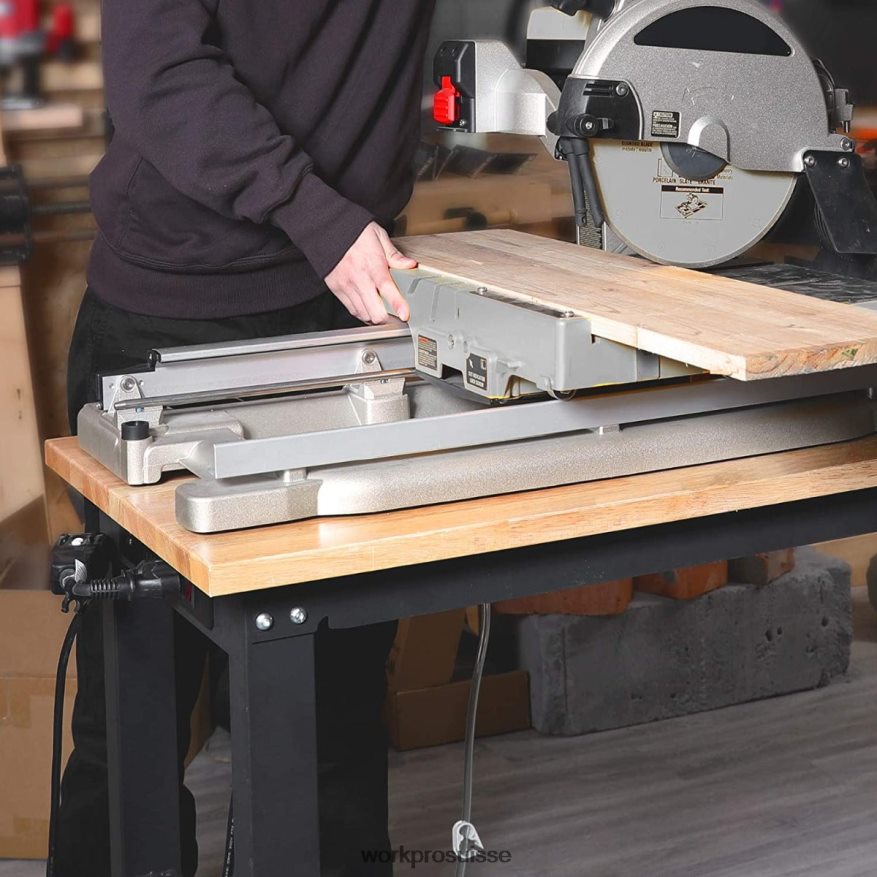 établi réglable capacité de charge de 2000 lb table de travail en bois dur avec prises de courant Z2LXTF1 utile WORKPRO stockage