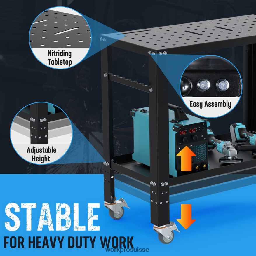 table de soudage portative, capacité de charge de 1 200 lb, plateau de nitruration Z2LXTF13 nouveau WORKPRO stockage