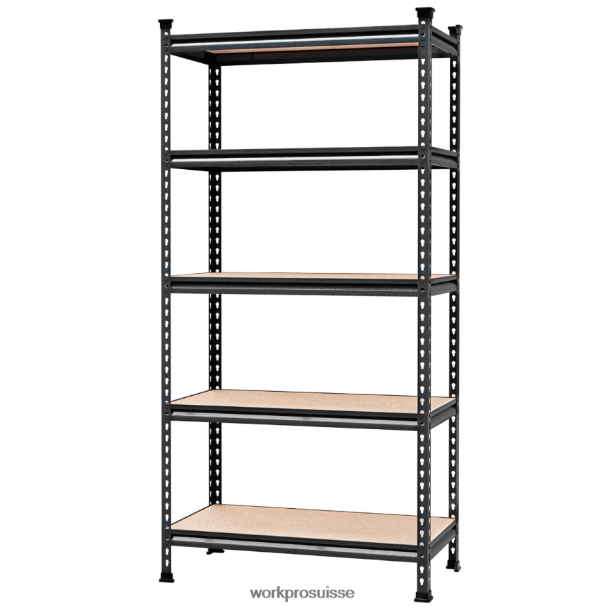 Étagère de rangement robuste en métal réglable à 5 niveaux, capacité de charge de 4 000 lb Z2LXTF12 morden WORKPRO stockage