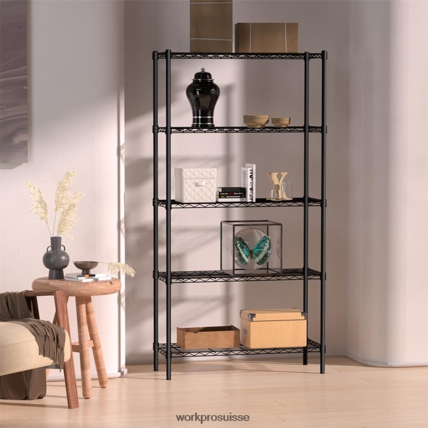 Étagère en fil métallique à 5 niveaux, étagères de rangement en métal, étagère utilitaire robuste Z2LXTF11 utile WORKPRO stockage