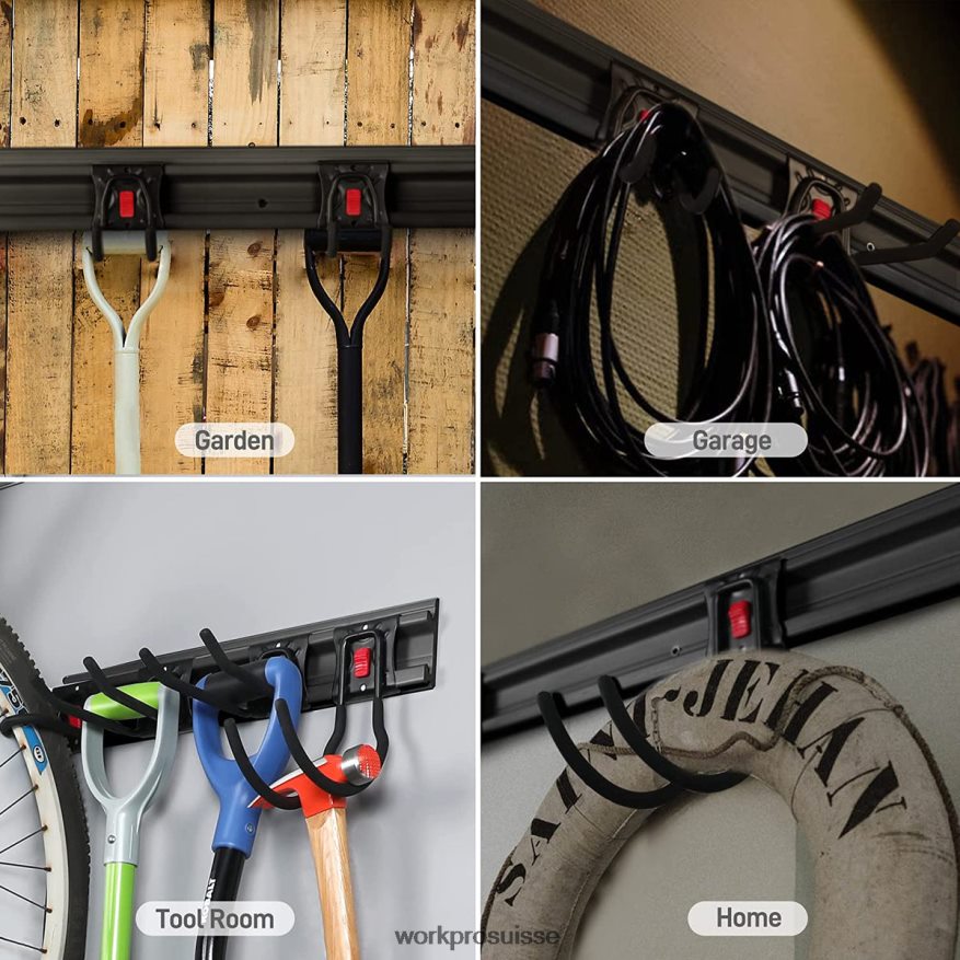 Organisateur d'outils de garage mural, organisateur d'outils de jardin, support de rangement, cintres à outils robustes 64 pouces Z2LXTF21 utile WORKPRO stockage