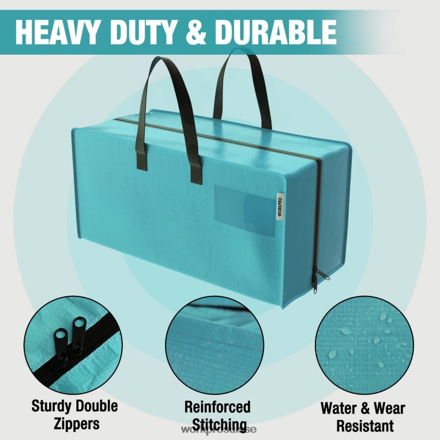 Paquet de 6 sacs fourre-tout de déménagement extra-larges et robustes avec fermetures éclair et poignées de transport, sangles de sac à dos Z2LXTF142 rose bleu WORKPRO stockage