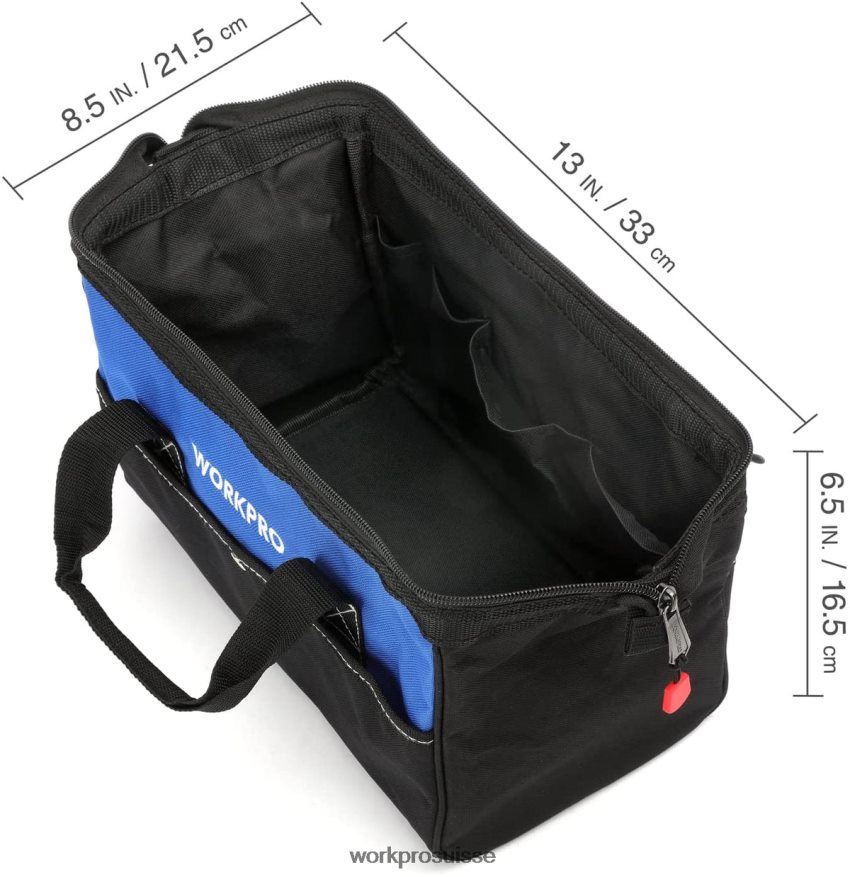 Sac fourre-tout à outils à ouverture large de 13 pouces Z2LXTF28 utile WORKPRO stockage