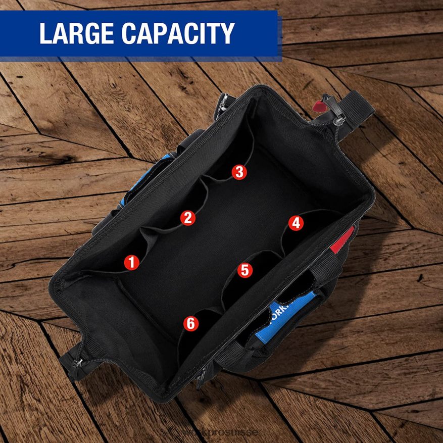 Sac à outils de 14 pouces, organisateur d'outils multi-poches avec bandoulière réglable Z2LXTF31 utile WORKPRO stockage