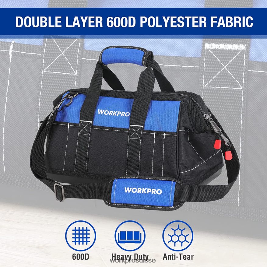 Sac à outils à ouverture large de 16 pouces avec base moulée étanche Z2LXTF34 utile WORKPRO stockage