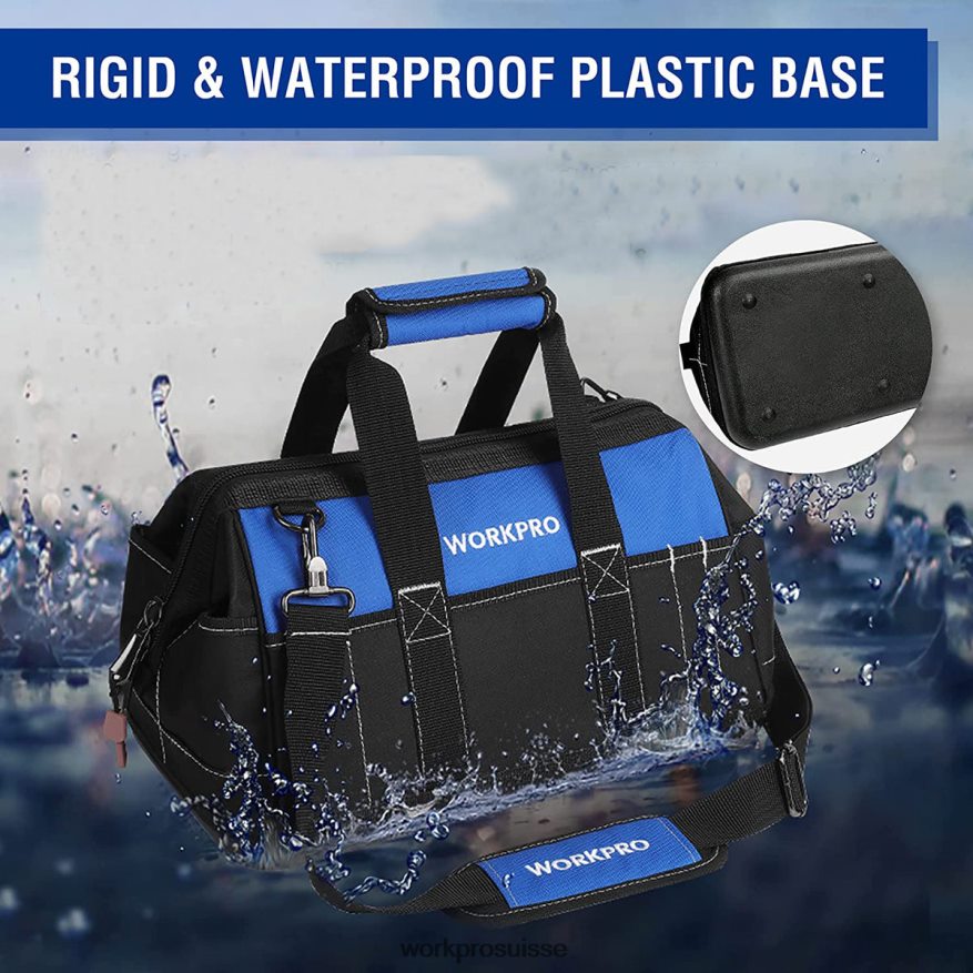 Sac à outils à ouverture large de 16 pouces avec base moulée étanche Z2LXTF34 utile WORKPRO stockage