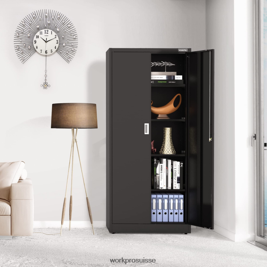 armoire de rangement, armoires de garage en métal avec portes et étagères Z2LXTF22 morden WORKPRO stockage