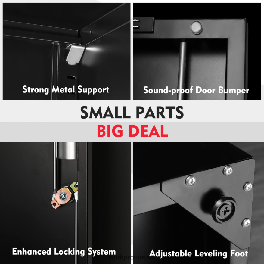 armoire de rangement, armoires de garage en métal avec portes et étagères Z2LXTF22 morden WORKPRO stockage