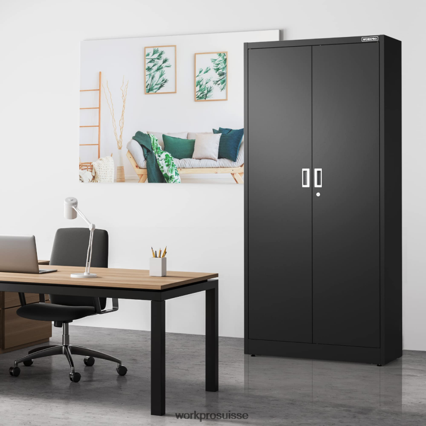 armoire de rangement, armoires de garage en métal avec portes et étagères Z2LXTF22 morden WORKPRO stockage
