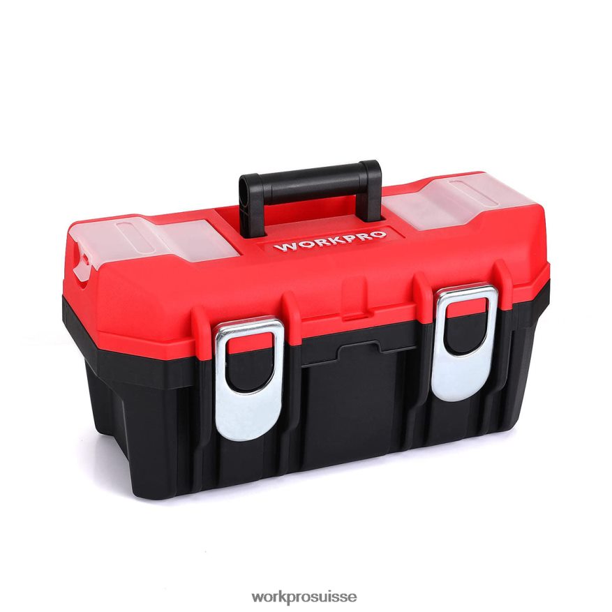 boîte à outils portable avec plateau amovible boîte à outils robuste avec 2 loquets métalliques Z2LXTF33 utile WORKPRO stockage