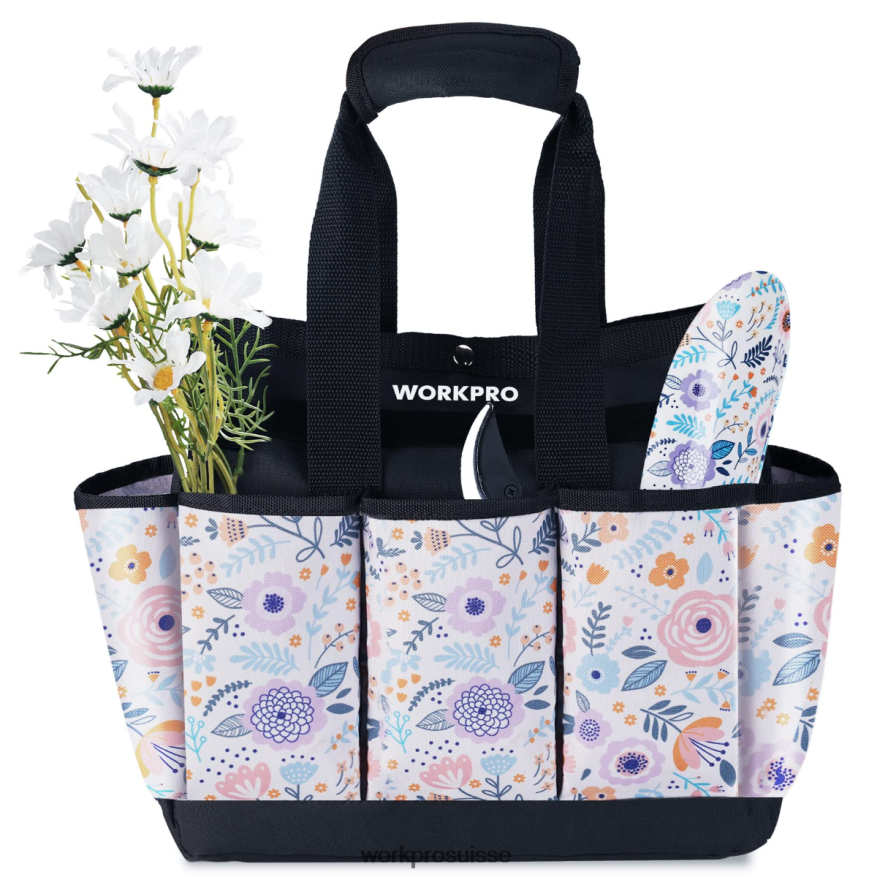 sac à outils de jardin avec 9 poches Z2LXTF286 floral blanc/fleuri rose WORKPRO stockage