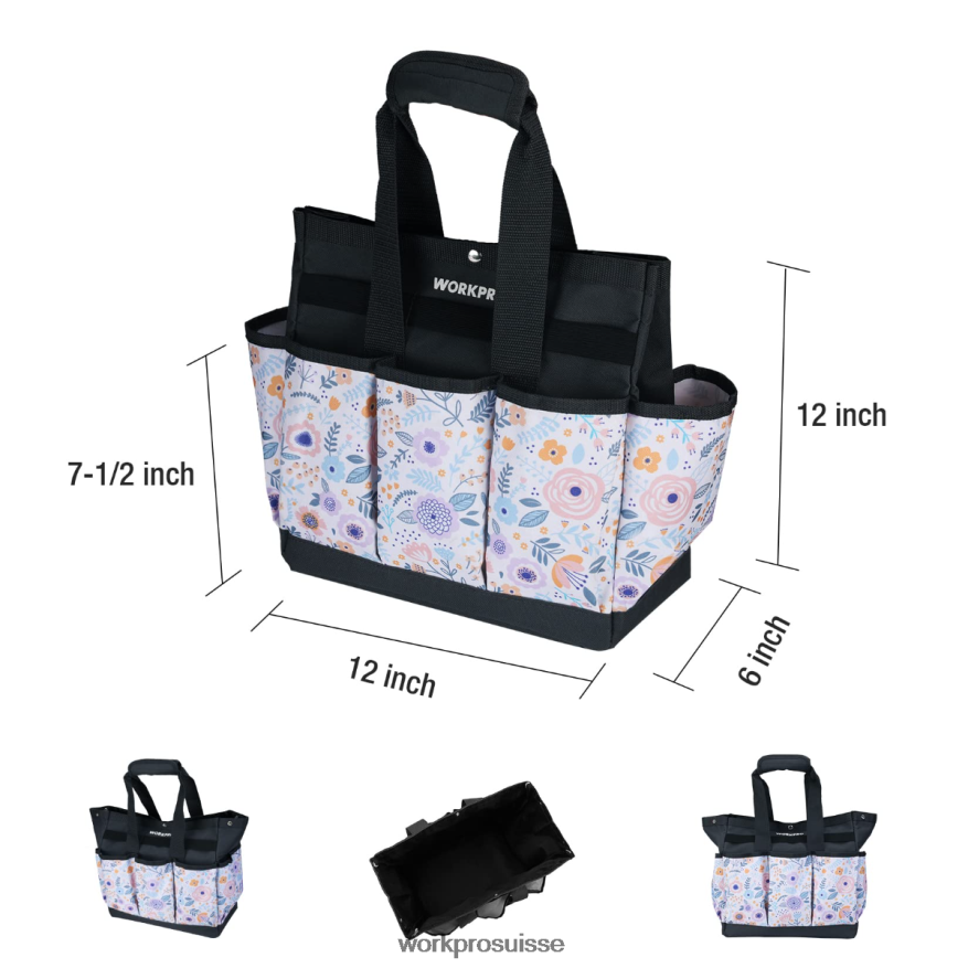 sac à outils de jardin avec 9 poches Z2LXTF286 floral blanc/fleuri rose WORKPRO stockage