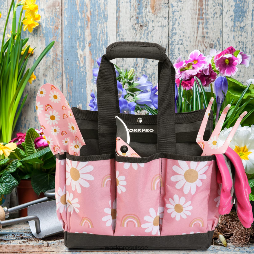 sac à outils de jardin avec 9 poches Z2LXTF286 floral blanc/fleuri rose WORKPRO stockage