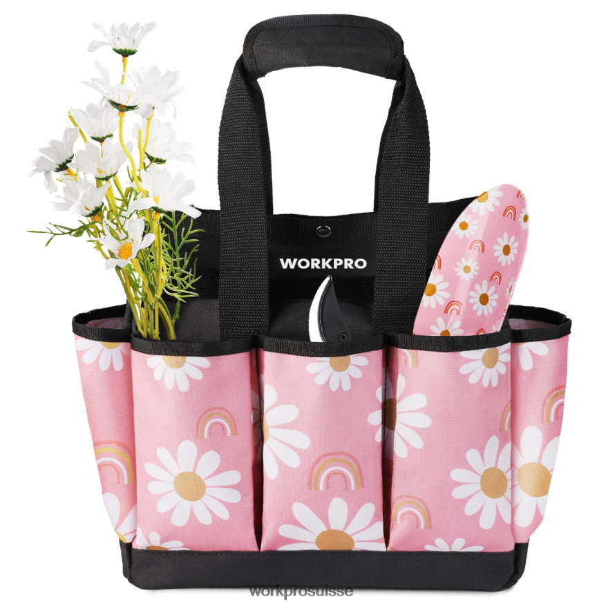 sac à outils de jardin avec 9 poches Z2LXTF286 floral blanc/fleuri rose WORKPRO stockage