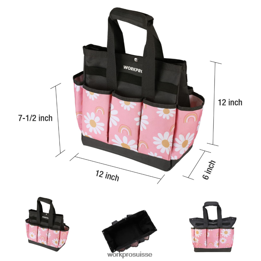 sac à outils de jardin avec 9 poches Z2LXTF286 floral blanc/fleuri rose WORKPRO stockage