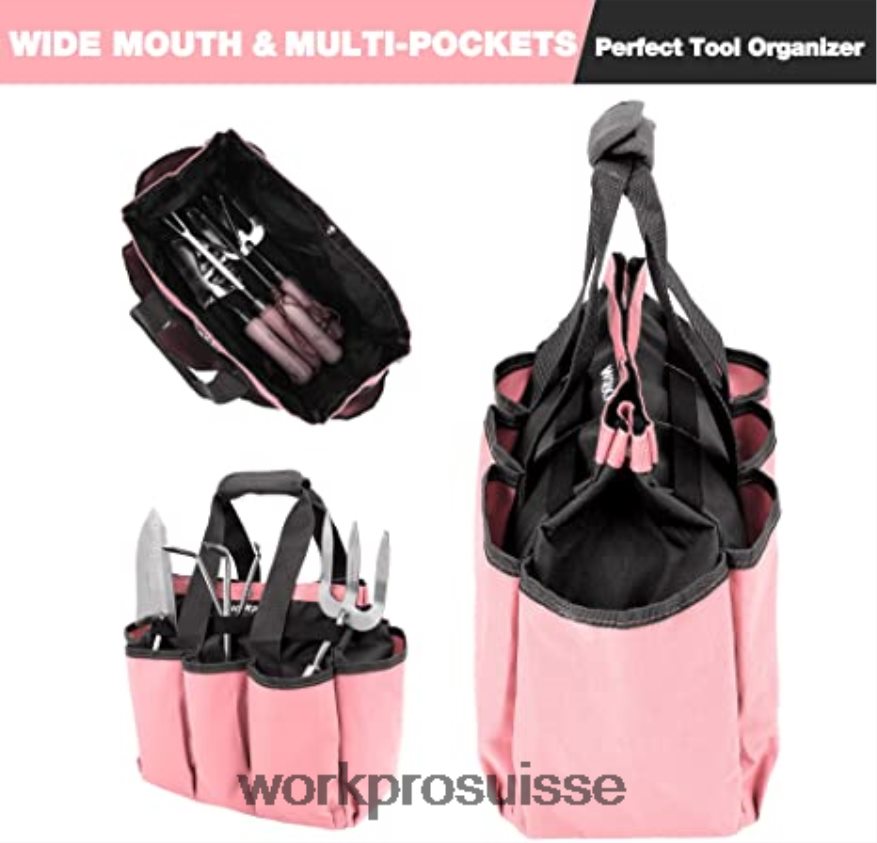 sac à outils de jardin, sac de rangement fourre-tout de jardin avec 8 poches, organisateur de maison pour le jardinage intérieur et extérieur Z2LXTF256 rose/vert WORKPRO stockage