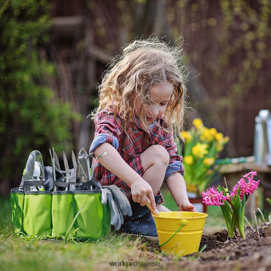 sac à outils de jardin, sac de rangement fourre-tout de jardin avec 8 poches, organisateur de maison pour le jardinage intérieur et extérieur Z2LXTF256 rose/vert WORKPRO stockage
