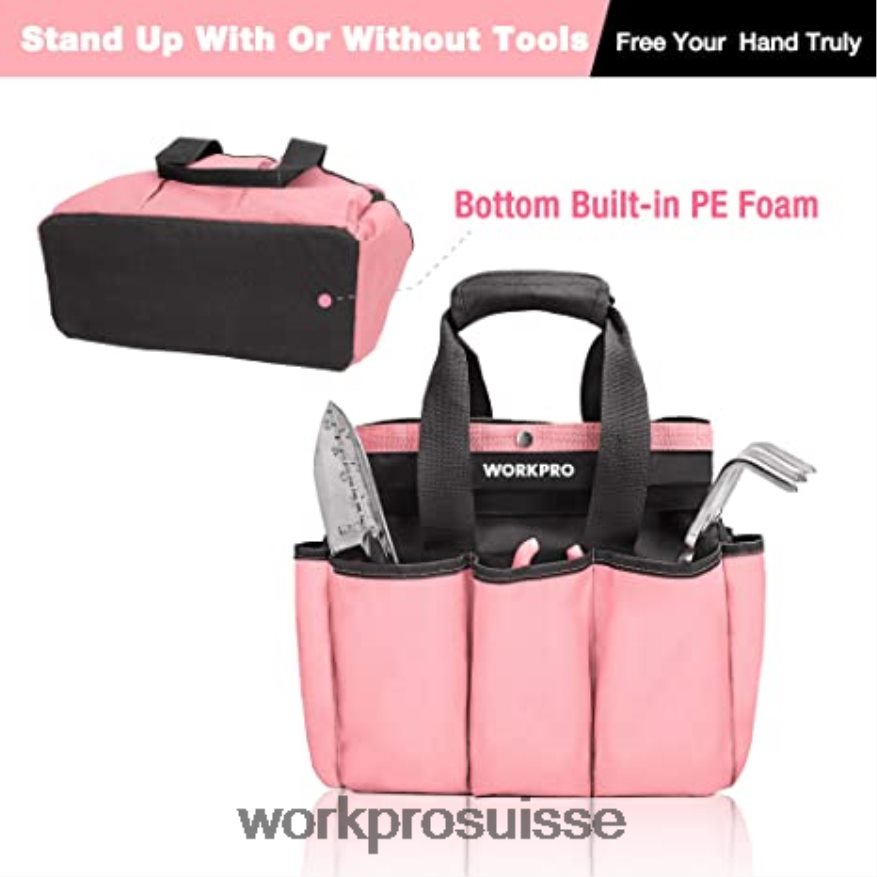sac à outils de jardin, sac de rangement fourre-tout de jardin avec 8 poches, organisateur de maison pour le jardinage intérieur et extérieur Z2LXTF256 rose/vert WORKPRO stockage