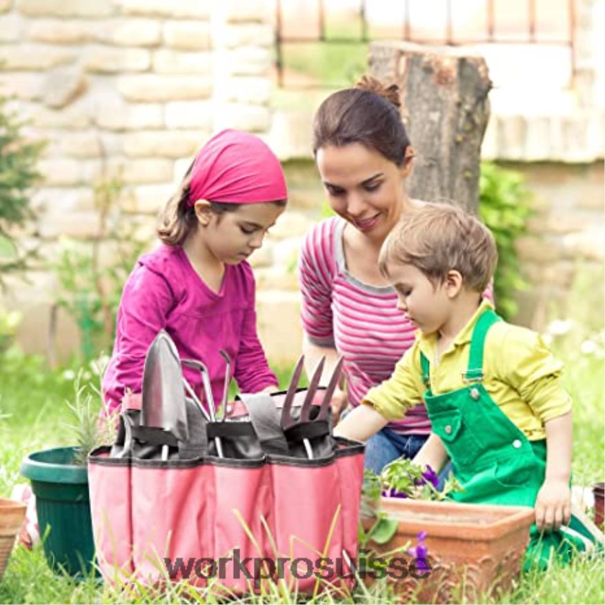 sac à outils de jardin, sac de rangement fourre-tout de jardin avec 8 poches, organisateur de maison pour le jardinage intérieur et extérieur Z2LXTF256 rose/vert WORKPRO stockage