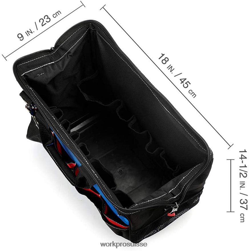 sac à outils fermé avec large fente de rangement avec base imperméable et bretelles réglables Z2LXTF30 morden WORKPRO stockage