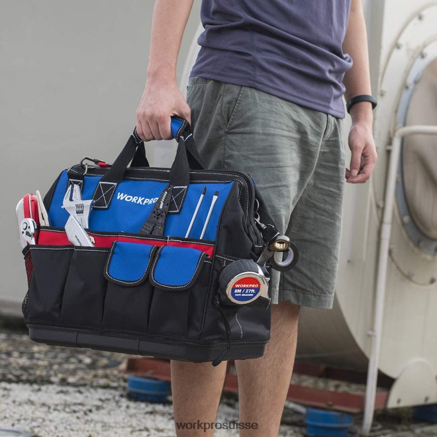 sac à outils fermé avec large fente de rangement avec base imperméable et bretelles réglables Z2LXTF30 morden WORKPRO stockage
