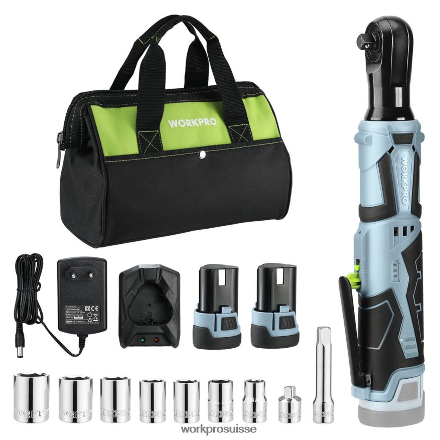 Clé à cliquet électrique sans fil, clé à cliquet électrique 12v 40 pi-lb, ensemble de 9 pièces Z2LXTF227 utile WORKPRO outil