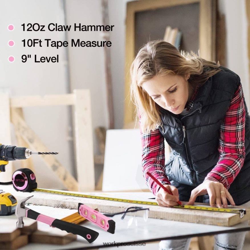 Ensemble d'outils de réparation pour femmes, 106 pièces, avec sac de rangement à large ouverture Z2LXTF245 utile WORKPRO outil