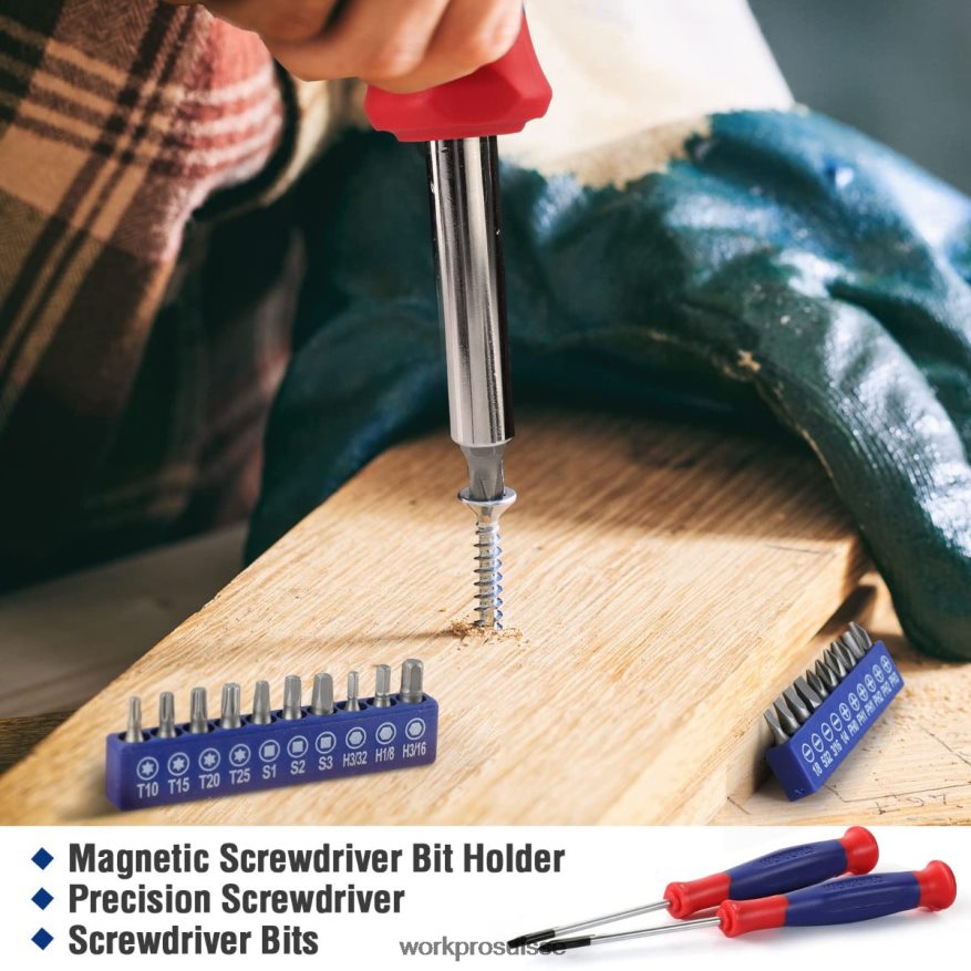 Ensemble d'outils ménagers de 35 pièces avec boîte à outils de rangement Z2LXTF246 rose bleu WORKPRO outil