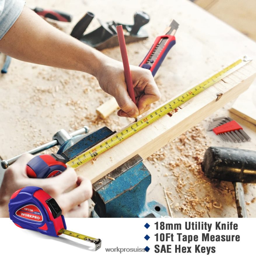 Ensemble d'outils ménagers de 35 pièces avec boîte à outils de rangement Z2LXTF246 rose bleu WORKPRO outil