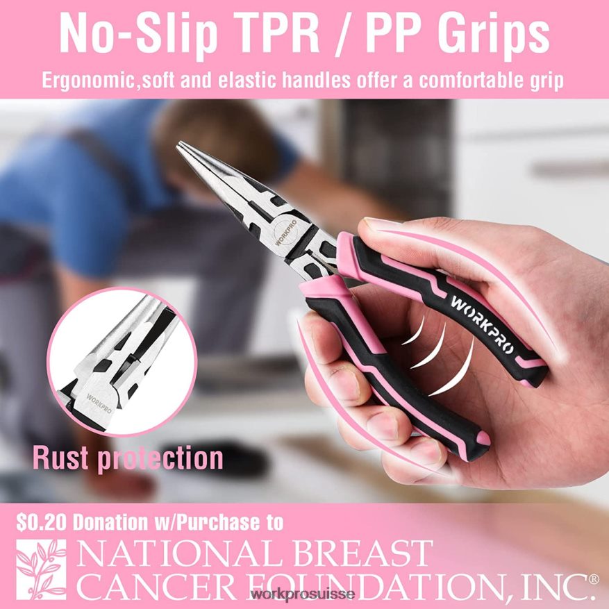 Jeu de 4 pinces Z2LXTF251 rose WORKPRO outil