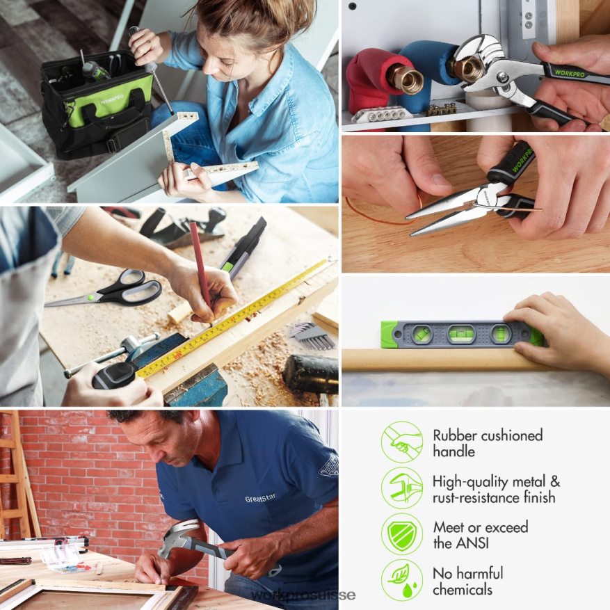 Kit combiné de perceuse sans fil de 157 pièces avec batterie lithium-ion sans fil de 20 V Z2LXTF259 rose/gris WORKPRO outil