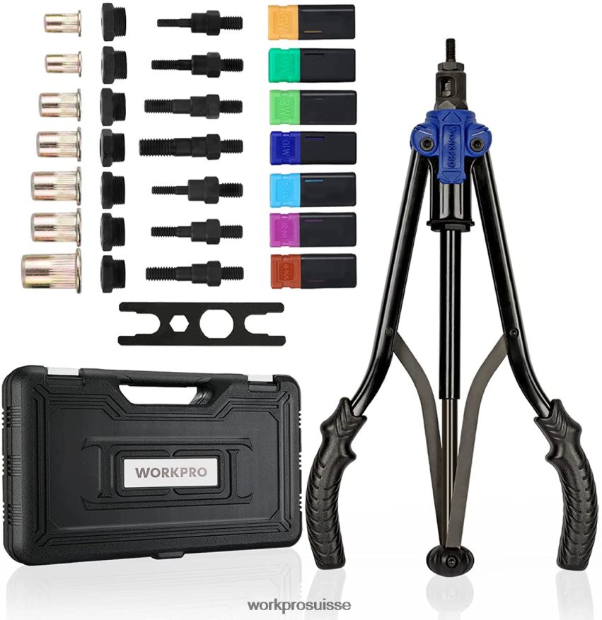 Outil pour écrous à rivets, 70 pièces, écrous à rivets et étui de transport, kit d'outils pour écrous filetés à main Z2LXTF309 utile WORKPRO outil